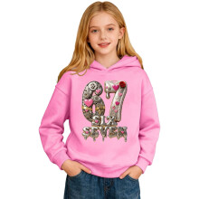Moletom com capuz infantil estampado, modelo casual com bolso.