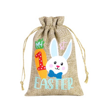 Sacchetto regalo a forma di coniglietto pasquale, sacchetto di lino con coulisse per caramelle, ideale per decorazioni per feste di Pasqua.