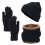 Set invernale composto da cappello, sciarpa e guanti, berretto con risvolto da uomo e da donna, scaldacollo foderato in pile, set coordinato da 3 1