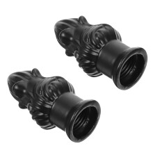 Lot de 2 embouts décoratifs pour abat-jour, en alliage de zinc noir, élégants, pour lampes à pied rond.