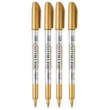 4pcs Metallic Marker Pens Gold Metallic Markers For Artist Illustration Crafts Gift Card Making Scrapbooking Fabric DIY Photo Album Value Set Of 10ml