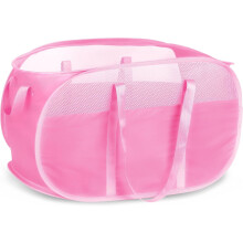 Opvouwbare wasmand van 100 liter, pop-up wasmand met dubbele handgrepen, opvouwbaar en draagbaar voor de wasruimte, studentenkamer en op reis.