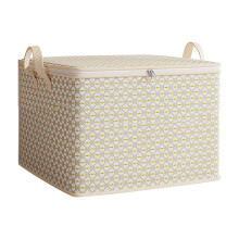 Grote, grijze, gegolfde opbergtas – Modern design, veelzijdige opbergoplossing voor thuis, stoffen opbergbak, decoratief en van non-woven