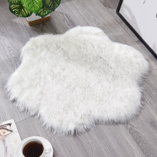 Tapis en fausse fourrure ultra doux, tapis moelleux imitation peau de mouton, lavable, idéal pour chambre, sol, canapé, salon, 61 x 61 cm