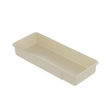 Organizador de cajones de plástico retráctil | Organizador apilable para despensa de cocina para utensilios, cubiertos y cucharas | Blanco, 38,5 x