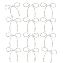12 piezas de adornos para pasteles con lazos de perlas artificiales para decoración de pasteles de boda y cumpleaños.