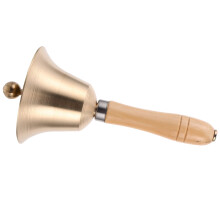 Hand Dinner Bell Golden Brass For Service Bell 1Pcs