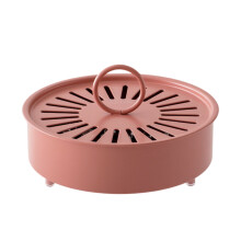 Mosquito Coil Tray Portable Metal Incense Burner Pink