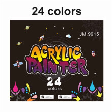 24-Color Acrylic Paint Markers, Dual-Tip Fine Art Pens for Rocks, Wood, Canvas, Glass, Ceramic, Fabric – Compatible with Acrylic Surfaces