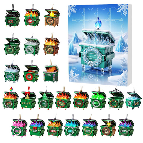 Christmas Advent Calendar Dumpster Fire Theme 24 Days