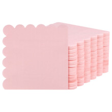 Pink scalloped paper napkins for table setting 100 pcs