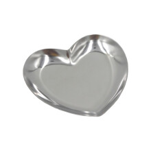 Heart-shaped stainless steel jewelry tray silver