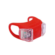LED Flash Light for Bike with Twin Eye Design and Flexible Silicone Strap Night Riding Signal Safety Lamp in Red