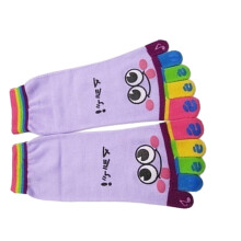 Women Toe Socks Cotton Booties Socks Funny Novelty Five Finger Socks Cute Cartoon Ankle Socks