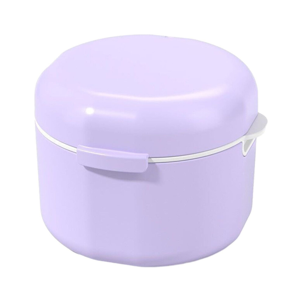 Double-Layer Braces Storage Box, Portable Organizer for Braces & Dentures ”“ White/Blue/Purple, Large Capacity, Drainage Design