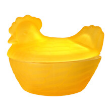 Chicken Shaped Crystal Glass Candy Dish with Lid, Vintage Candy Bowl for Snacks, Desserts, Office Desk & Home Tabletop