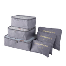 Ensemble de 6 sacs de rangement de voyage – Polyester, Gris
