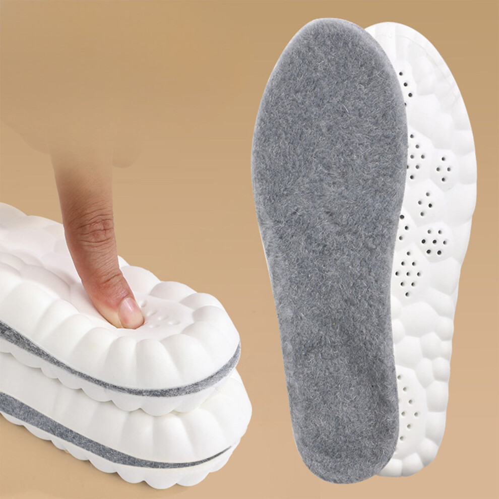 Thermal Wool Cashmere Insoles â High Resilience, Breathable, Antibacterial, Deodorizing, Flexible, Warm for Winter Boots & Hiking Shoes