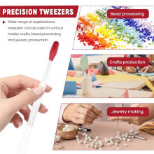 2 Pezzi di Pinzette con Punta nel Gomma Pinzette di Precisione nel Silicone nel PVC Pinzette per Hobby Artigianali Industriali da Laboratorio - Rosso