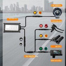 Trójtrybowy Regulator Sinusoidalny Ebike 15A 36V/48/52V z Kolorowym Wyświetlaczem LCD GD02 Zestaw do Konwersji Silnika Roweru Elektrycznego