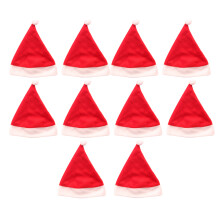 10Pcs Red Christmas Caps Decoration Hats Festive Party Ornament Gift