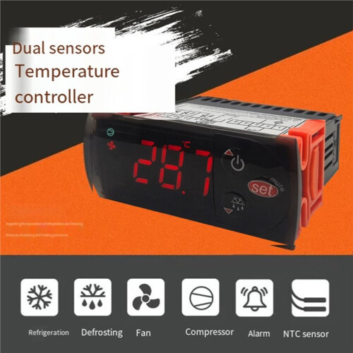LCD Thermostat Accuracy Control Thermostat Microcomputer Temperature Controller with NTC Sensor for Refrigeration Coolin 2