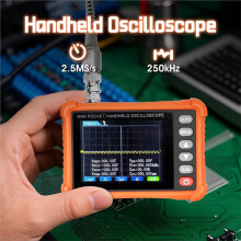 Handheld Digital Oscilloscope 250kHz 2.5MS/S AUTO Set 2.8'' LCD 40V Rechargeable 3H Battery for Repair & Education