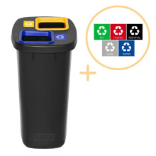 Recyclingbehälter mit zwei Fächern, 90 l Fassungsvermögen