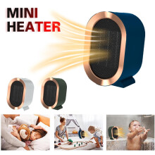 Electric Space Heater Fan, Fast Heating Portable Heater for Home/Bedroom, Adjustable Thermostat, Compact Warm Air Fan, Dark Blue, 1Pcs