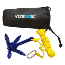 Kit de âncora portátil tipo gancho com corda dobrável, ideal para barcos, jet skis e remos.