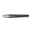 Industries Round Tip Straight Plastic Anti-Static Tweezers Black 30Pcs 3