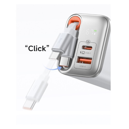 Καλώδιο επέκτασης GaN USB-C+C+A 67W για φορητούς υπολογιστές – Συμβατό με Apple, Samsung, Lenovo