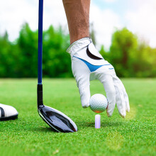 Set van 5 flexibele rubberen golftees/golfhouders voor de driving range en oefensessies.