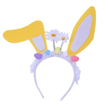 Paashaas-hoofdband met kant, bloemen en eieren – Leuke feestelijke hoofdband voor volwassenen | Past perfect bij paasfeestoutfits