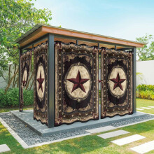 Cortinas externas Texas Star, 137 x 274 cm, impermeáveis, rústicas, com ilhós, para pátio, varanda, gazebo e pérgola – compatíveis com