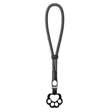 Veilige, verstelbare, draagbare telefoonkabel met metalen onderdelen, polyester band en antislip polsband voor het veilig dragen van elektronica.
