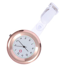 1 stuk medisch horloge met clip voor verpleegkundigen, rond horloge van aluminiumlegering, eenvoudige stijl.