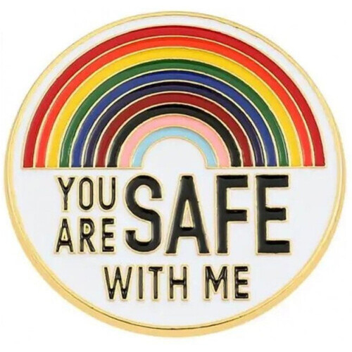 Καρφίτσα Rainbow Pride, καρφίτσα πέτου Lgbt "you Are Safe with Me" για σακίδια πλάτης και μπουφάν