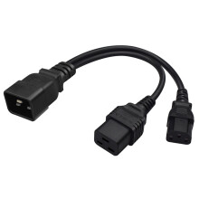 IEC320C20 naar C13+C19 splitter netsnoer, zware uitvoering, C20 mannelijk naar C13+C19 vrouwelijk, Y-splitterkabel, netsnoer 16-20A 250V