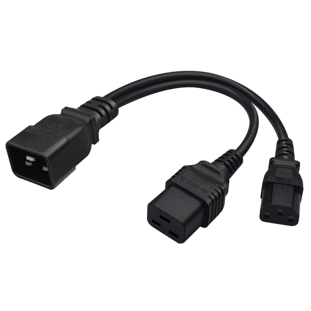 Iec 320 C20 To C13+C19 Splitter Power Cord Heavy Duty C20 Male To C13+C19 Female Y Splitter Cable Power Cord 16-20A 250V 9551475100166