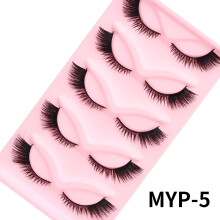 Katzenaugen-3D-Wimpern mit schrägem Schwanz, dicke und lange, zarte Wimpernstreifen für Cosplay und DIY-Make-up – 5 Paar