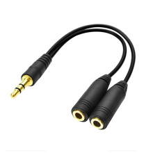 Cavo splitter audio da 3,5 mm, da 1 maschio a 2 femmine, per la condivisione di dispositivi e ideale per gli appassionati di musica, con struttura in