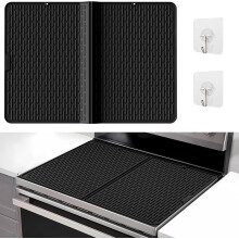 Dicke, faltbare Herdabdeckung - 20" x 28" Herdabdeckung für Herde, Glasherdabdeckung, Wohnmobilherdabdeckung & Geschirrtrockenmatte (Schwarz, 28" x