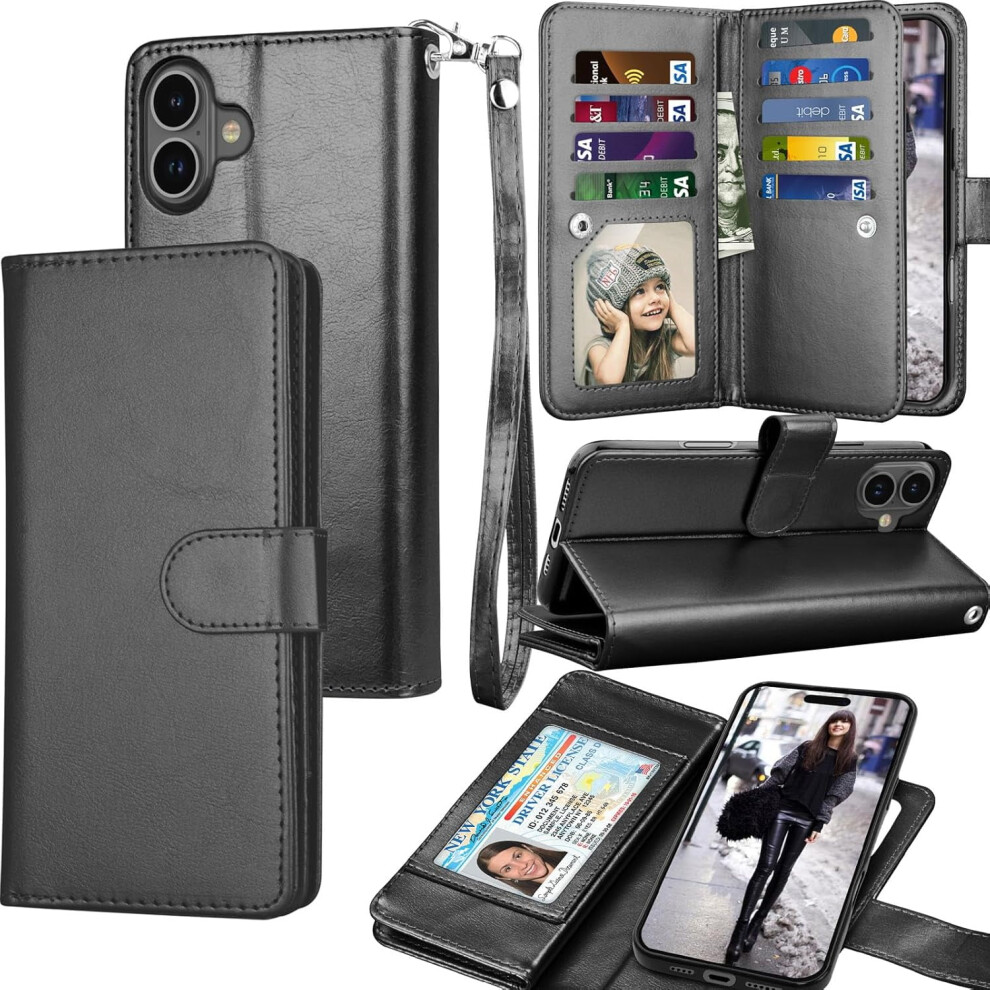Iphone 16 Wallet Case Pu Leather Folio With Card Slots And 974856923700