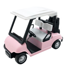 Miniatuur metalen golfkarretje model 1:20 met golfclubs