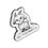 Emaille speldje met boze geit – Broche van legering, 2,9 cm 1