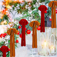 Lazos navideños de terciopelo de 44 cm (1,45 pies) para decoración navideña.