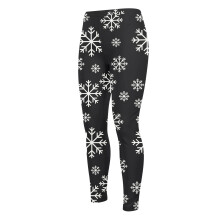 Mädchen-Weihnachtsleggings, Sporthose mit Schneeflockenmuster, enge Yogahose mit Stretchbund, Trainingshose für die Feiertage, gemütliche Hose
