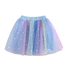 Sciorta tutu do chailíní, gúna cóisire gorm sraitheach, 1 phíosa