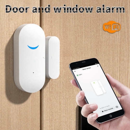 Tuya Smart Dörrsensor Trådlös WiFi Kontaktsensor Vit1